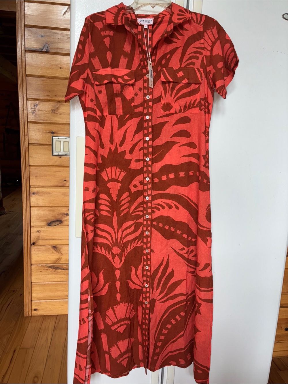 NWT omika maxi nala Shirtdress in terracotta